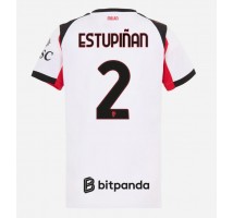 AC Milan Pervis Estupinan #2 Koszulka Wyjazdowa damskie 2025-26 Krótki Rękaw